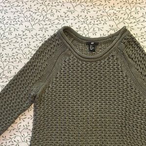 H&M green see through knit sweater